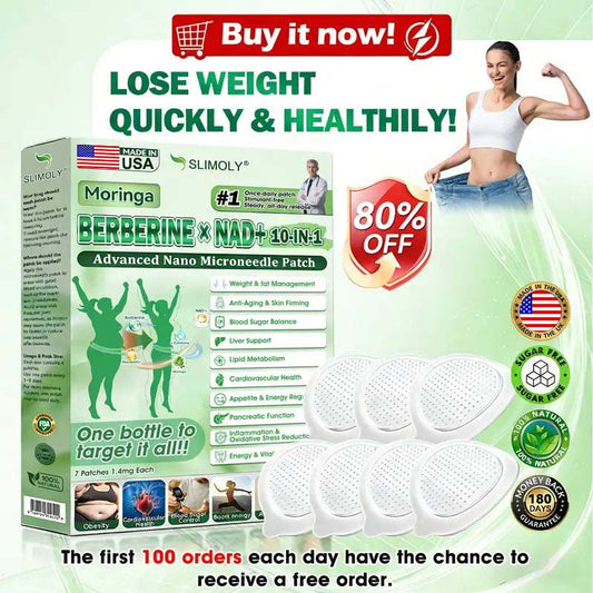 Moringa · Berberine × NAD+ 10-in-1 Advanced Nano Microneedle Patch.
