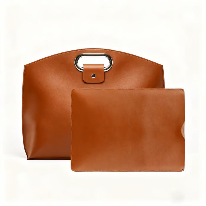 The 2-Piece Set: Sophisticated Business Waterproof Leather Laptop & Tote Set