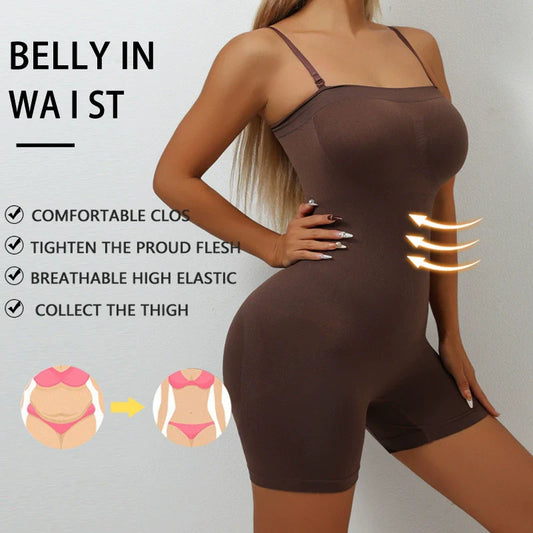 WOMENS SEAMLESS BODY SHAPER WITH REMOVABLE STRAP