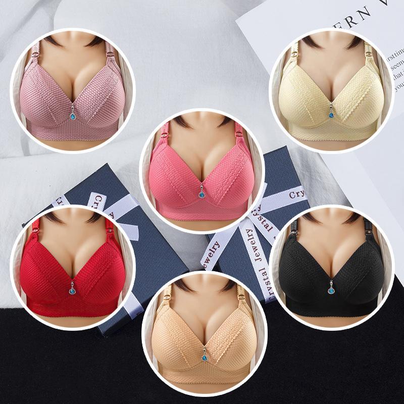 2023 WOMEN BACK BUCKLE COTTON BRAS WIRE FREE PLUS SIZE SHOULDER STRAPS BRASIERES COMFORT