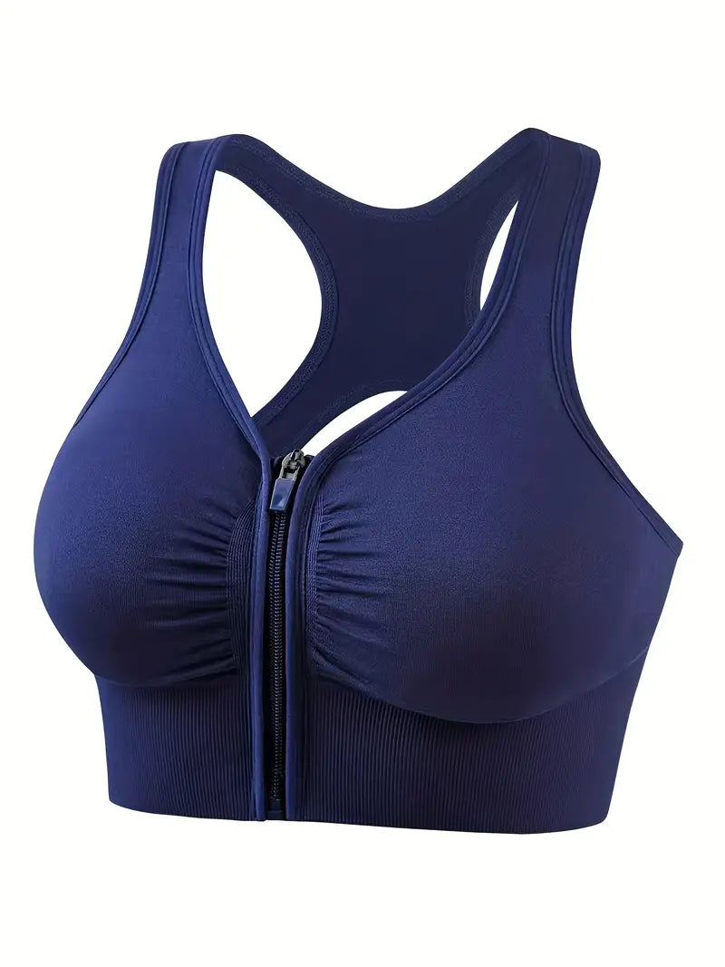 Front Zipper Sport Tank Bra