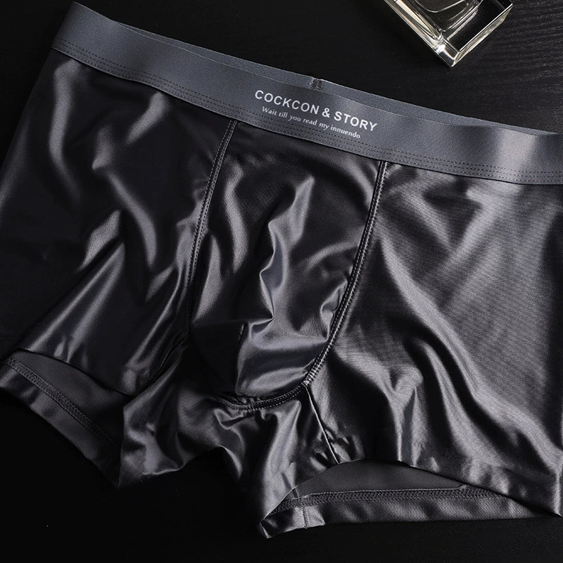 HOT SALE FOR 3 PCS MENS BRIEFS SATIN ICE SILK