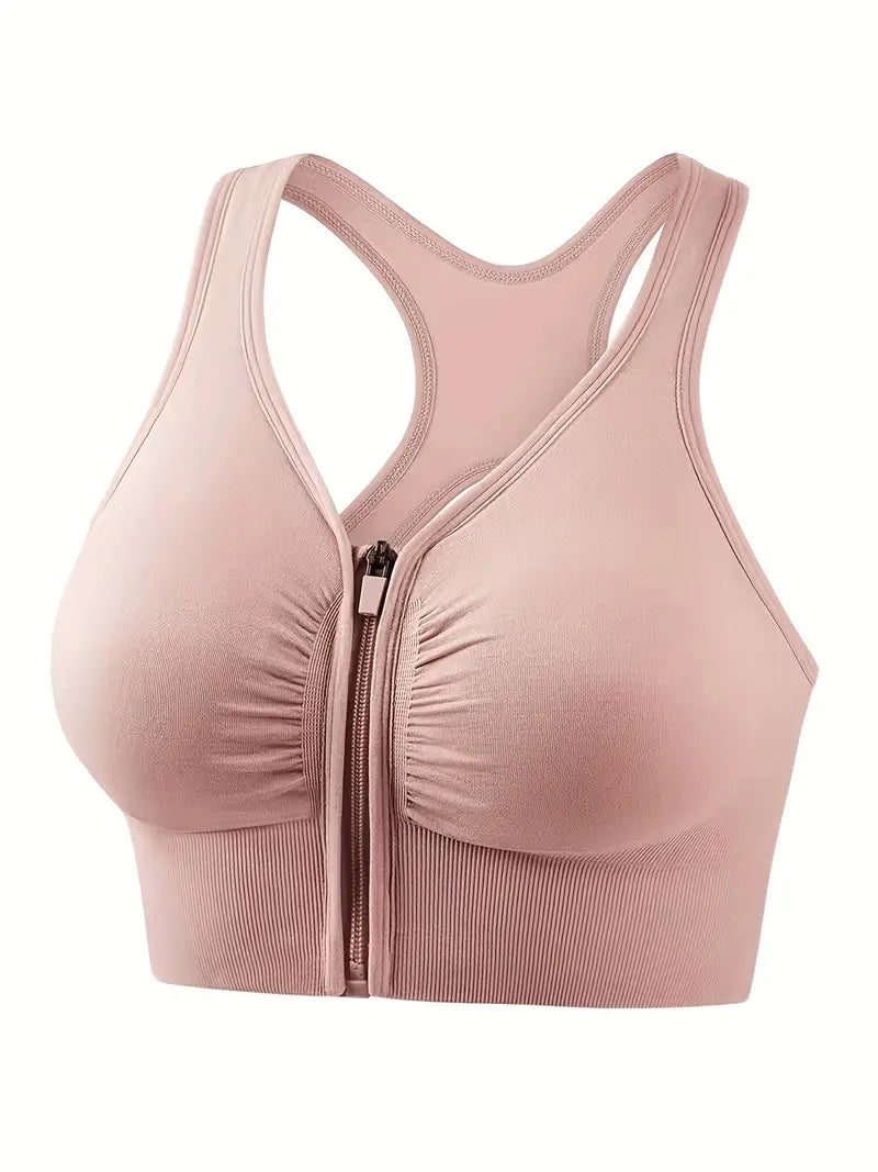Front Zipper Sport Tank Bra