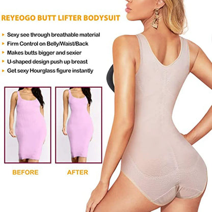 HOOK-AND-EYE MESH SHAPEWEAR BODYSUIT