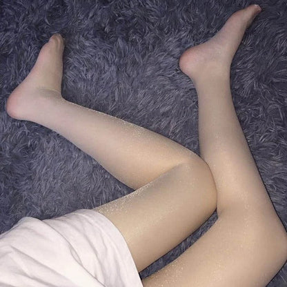 Pearlescent Silk Stockings Sexy Nylon Pantyhose