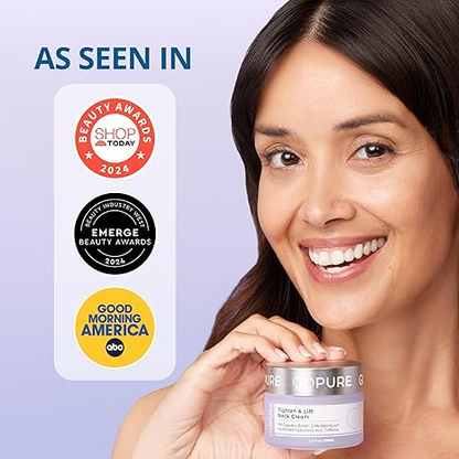 GoPure Tighten & Lift Neck & Chest Moisturizer Cream for Visibly Firming, Tightening and Lifting Wrinkles & Crepey Skin, 1.7oz