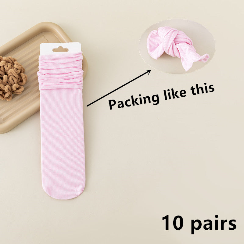 Thin Loose Socks Pile Socks Solid Colors Ice