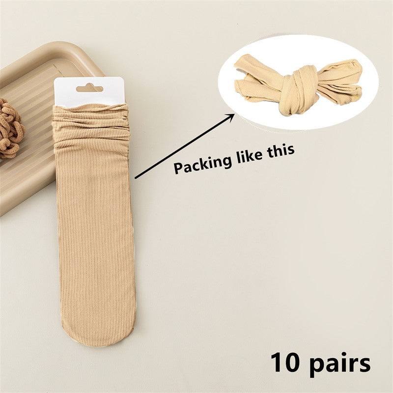 Thin Loose Socks Pile Socks Solid Colors Ice